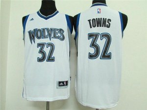 Maillot De Basket Minnesota Timberwolves Karl-Anthony Towns 32 Tissus Sportif Fans Edition Blanc